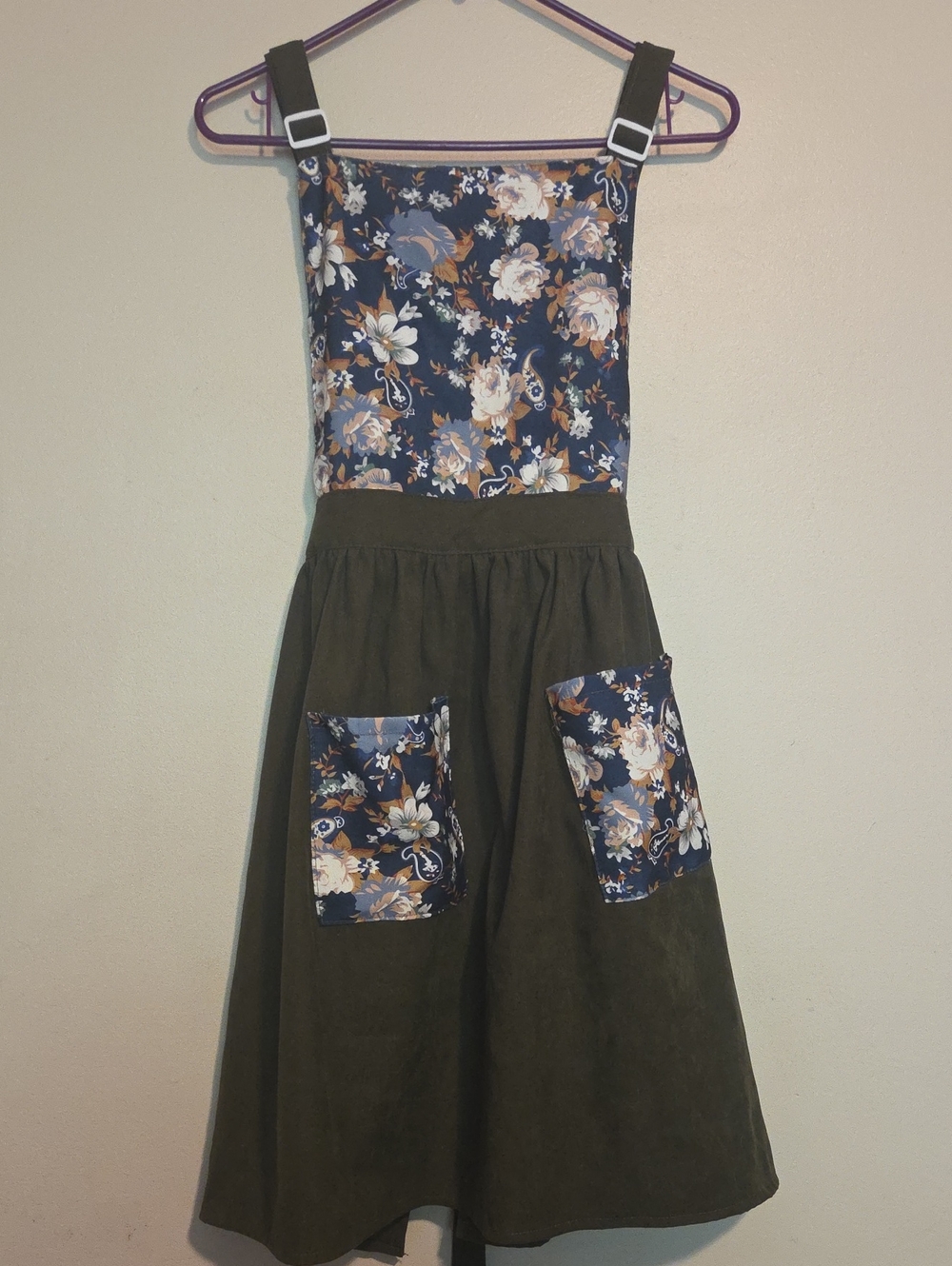 Floral Bodice Olive Apron